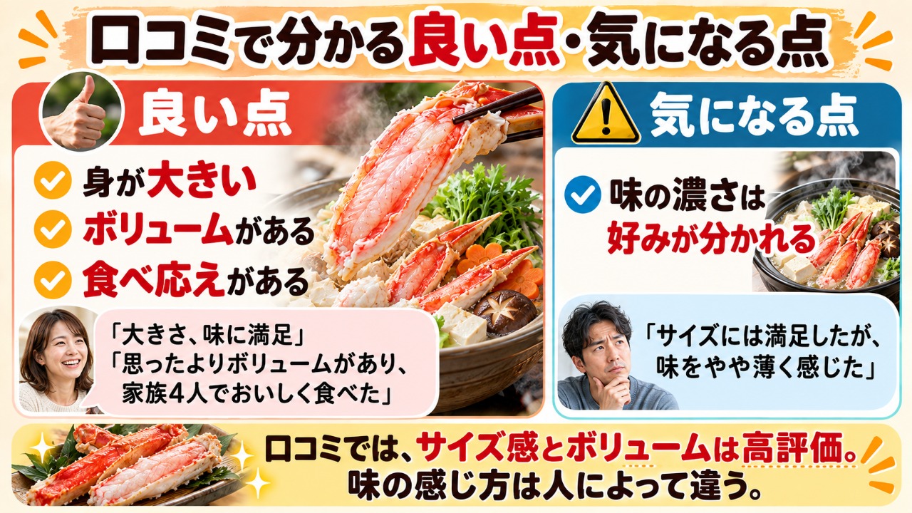 かに本舗　三大生ズワイ満足セット口コミ